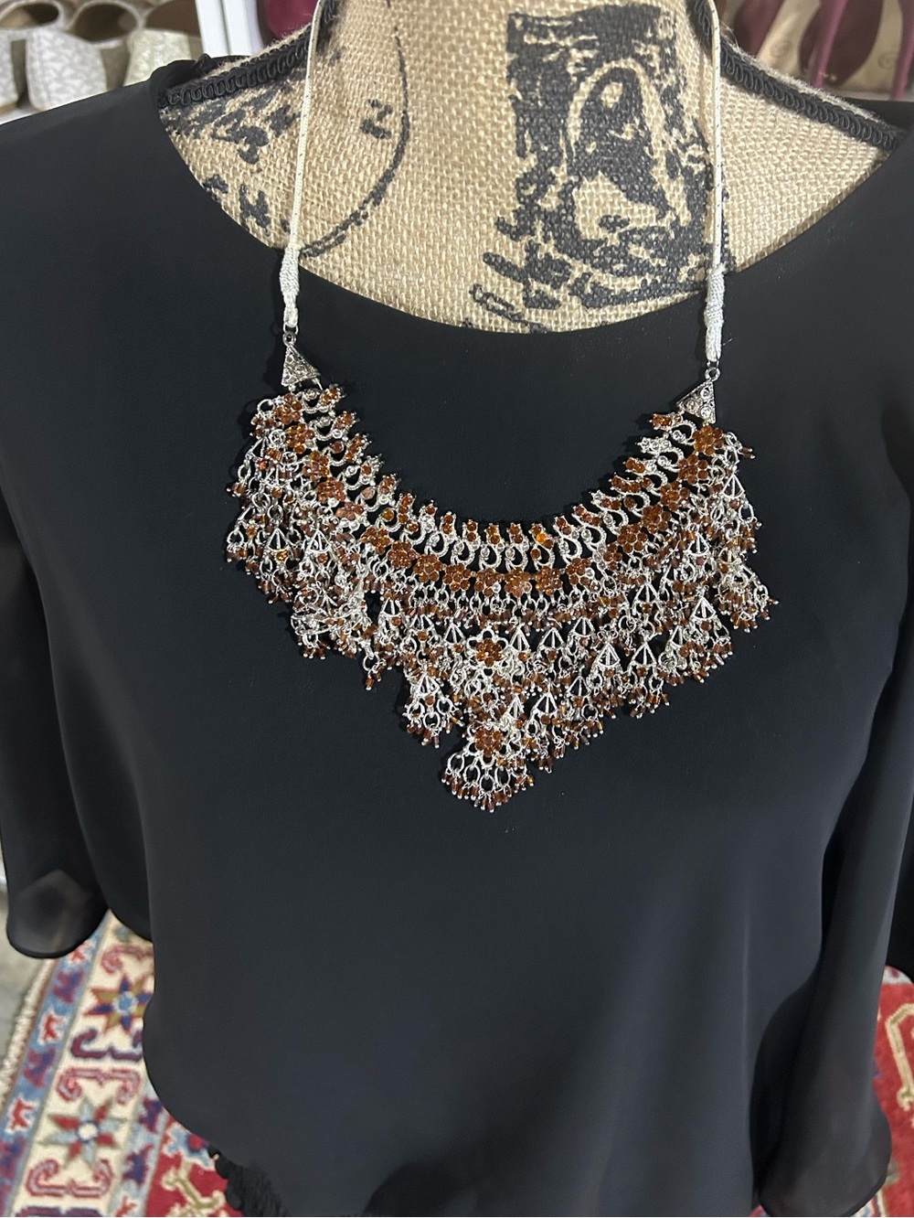 Handcrafted Brown Bead Statement Necklace - Women Jewelry